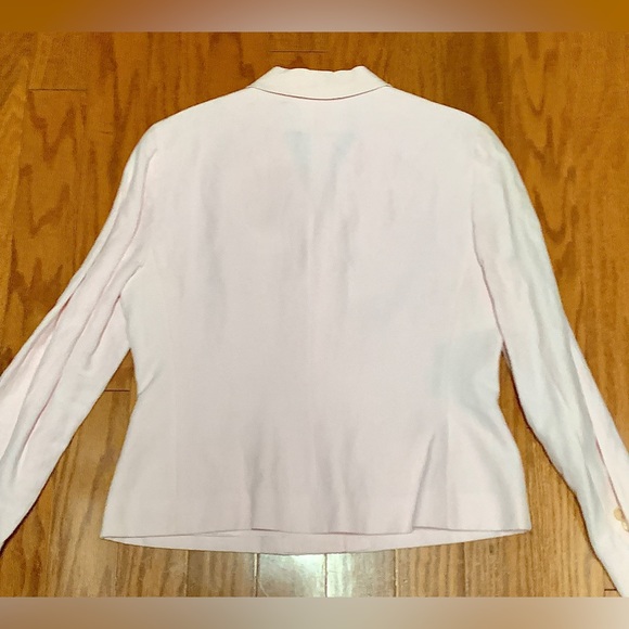 Women’s 10 Petite Lauren Ralph Lauren Light Pink Silk Linen Blend Blazer Jacket - Picture 5 of 13